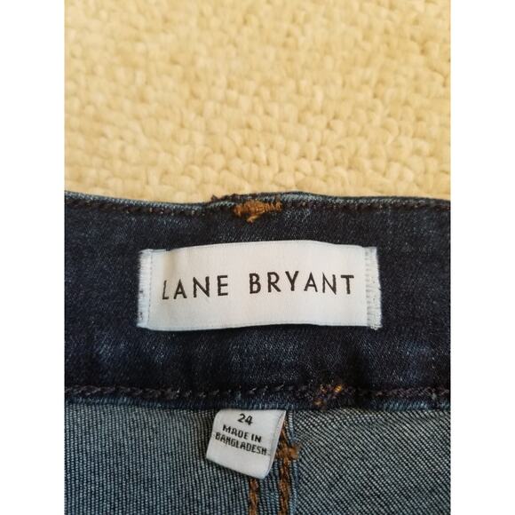 Womens Jeans-LANE BRYANT-blue stretch denim "High-Rise Skinny; Curvy Fit"-24 - Picture 4 of 4